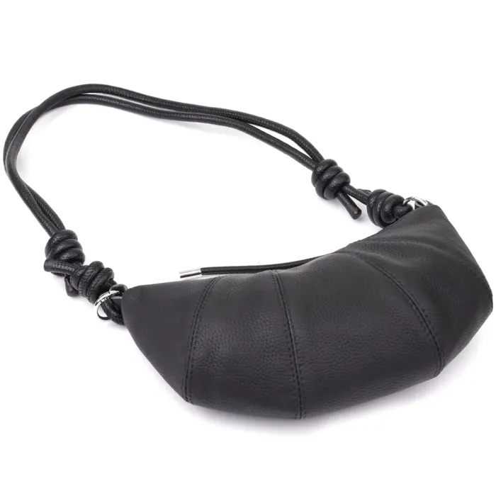 Жіноча напівкругла сумка з натуральної шкіри Vintage 22932 Чорний