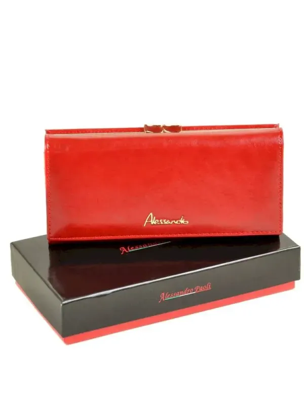 Жіночий гаманець Canarie шкіряний Alessandro Paoli W1 red