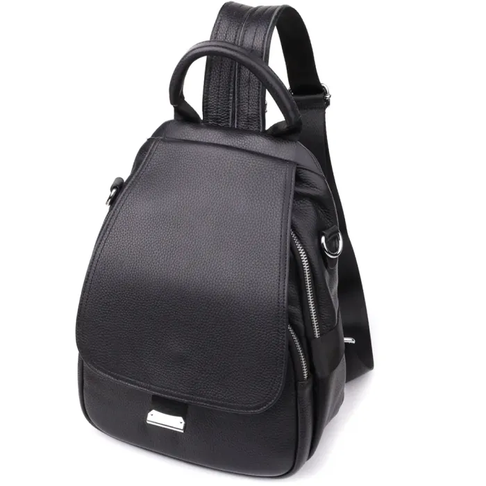 Стильний жіночий рюкзак з натуральної шкіри Vintage 23056 Чорний