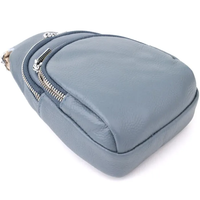 Універсальна жіноча сумка-слінг із натуральної шкіри Vintage 22937 Синій