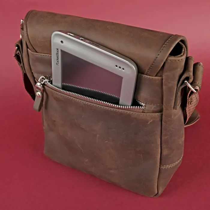 Сумка SHVIGEL 00890 із вінтажної шкіри Коричнева