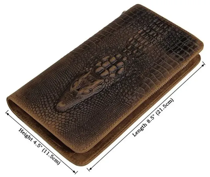 Чоловічий клатч Vintage 14366 шкіра під крокодила Коричневий