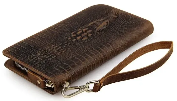 Чоловічий клатч Vintage 14366 шкіра під крокодила Коричневий