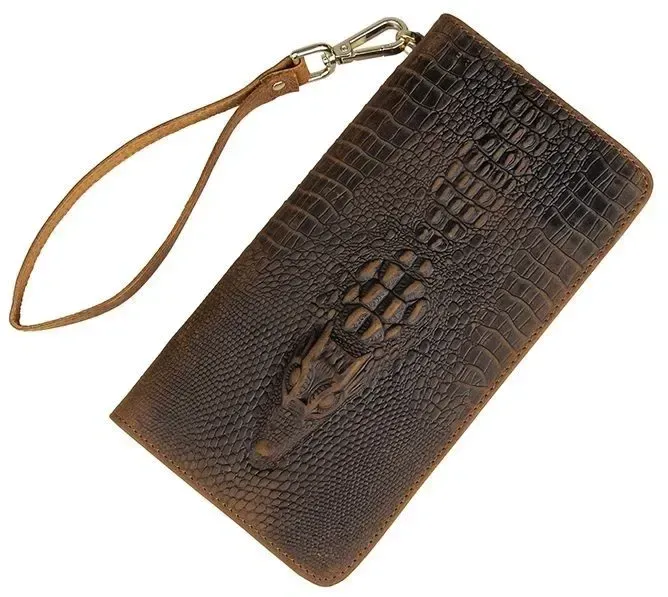 Чоловічий клатч Vintage 14366 шкіра під крокодила Коричневий