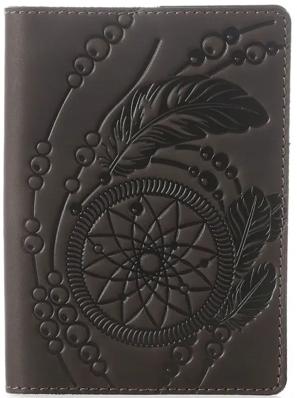 Обкладинка на паснорт SHVIGEL 13793 із вінтажної шкіри Коричнева