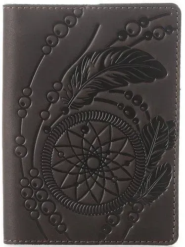 Обкладинка на паснорт SHVIGEL 13793 із вінтажної шкіри Коричнева