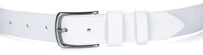 Шикарний чоловічий шкіряний ремінь GRANDE PELLE 00917 Білий