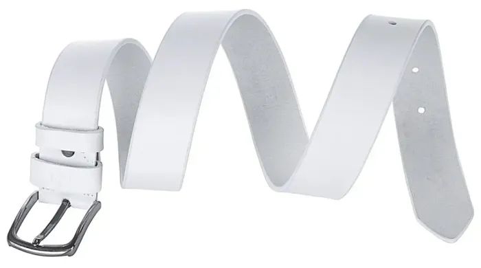 Шикарний чоловічий шкіряний ремінь GRANDE PELLE 00917 Білий