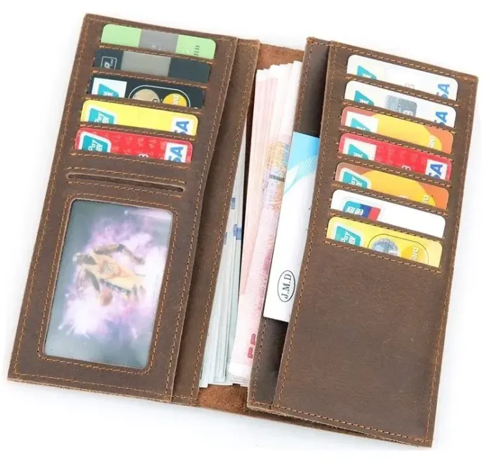 Вертикальний чоловічий гаманець із натуральної шкіри Vintage 14386