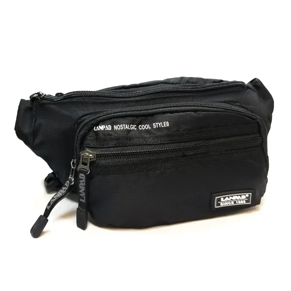 Сумка чоловіча на пояс нейлон Lanpad 83009 black