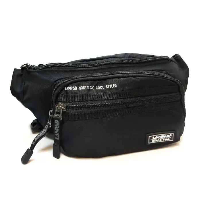 Сумка Мужская На пояс нейлон Lanpad 83009 black