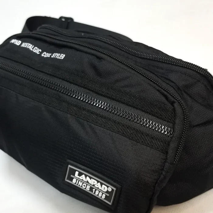 Сумка Мужская На пояс нейлон Lanpad 83009 black