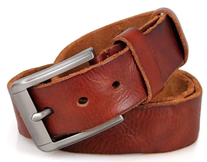 Чоловічий ремінь Vintage 14400 під джинси Коричневий