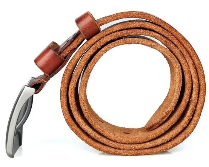 Чоловічий ремінь Vintage 14400 під джинси Коричневий