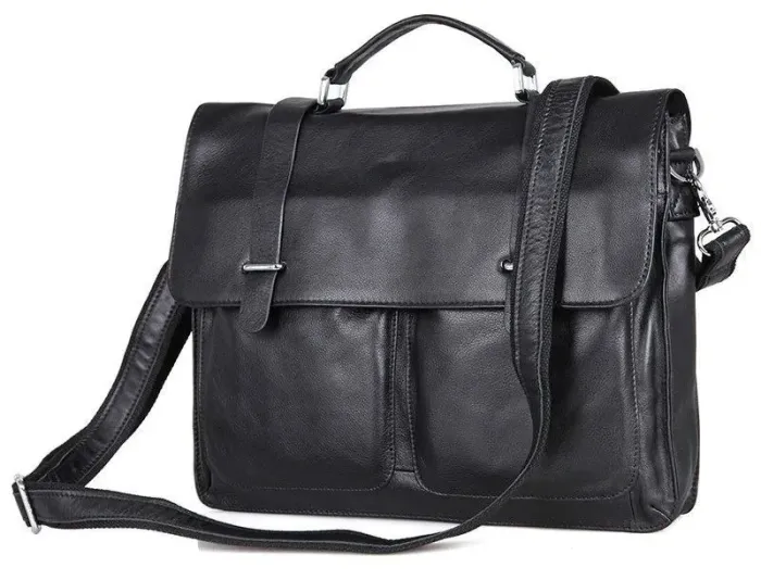 Сумка чоловіча Vintage 14401 шкіряна Чорна