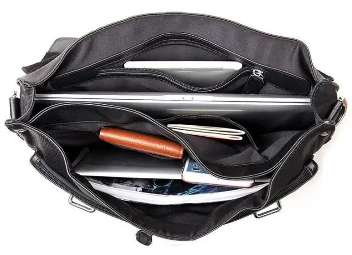 Сумка чоловіча Vintage 14401 шкіряна Чорна