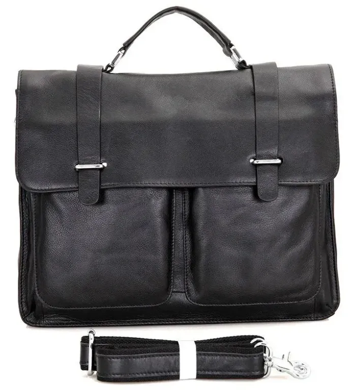 Сумка чоловіча Vintage 14401 шкіряна Чорна