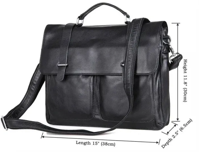 Сумка чоловіча Vintage 14401 шкіряна Чорна