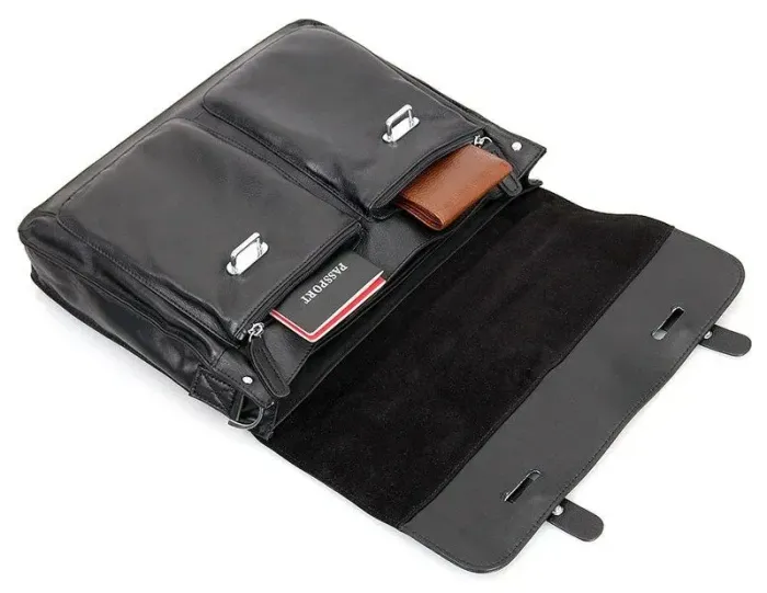 Сумка чоловіча Vintage 14401 шкіряна Чорна