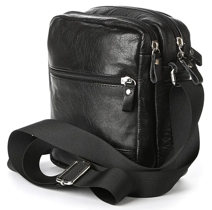 Сумка чоловіча SHVIGEL шкіряна 00926 Чорна