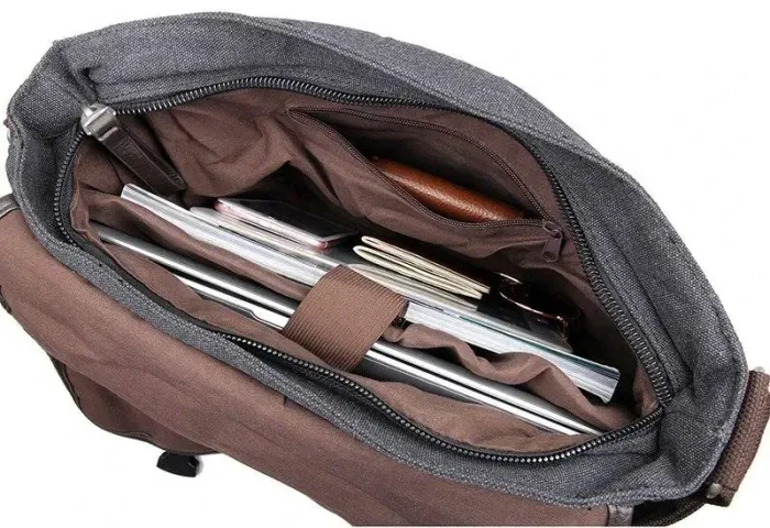 Сумка чоловіча Vintage 14413 сіра