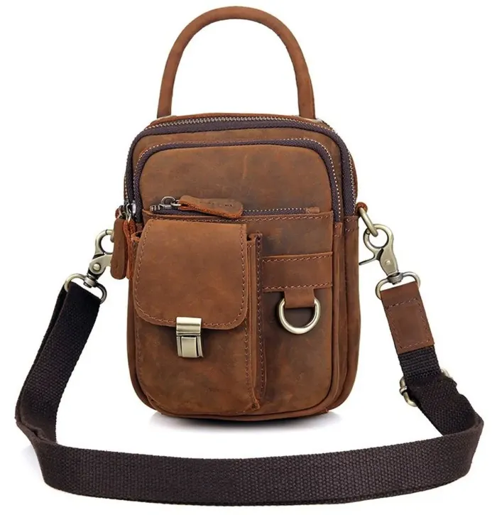 Сумка чоловіча Vintage 14416 у вінтажному стилі Коричнева