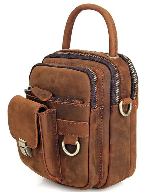 Сумка чоловіча Vintage 14416 у вінтажному стилі Коричнева