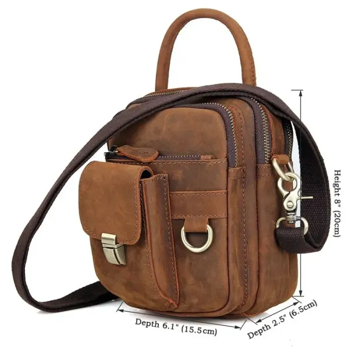 Сумка чоловіча Vintage 14416 у вінтажному стилі Коричнева