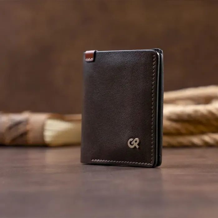 Вертикальне портмоне-кредитниця комбі в гладкій шкірі GRANDE PELLE 11328