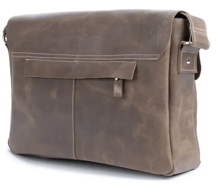 Сумка SHVIGEL 00980 із натуральної вінтажної шкіри Коричнева