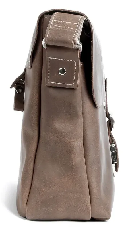 Сумка SHVIGEL 00980 із натуральної вінтажної шкіри Коричнева