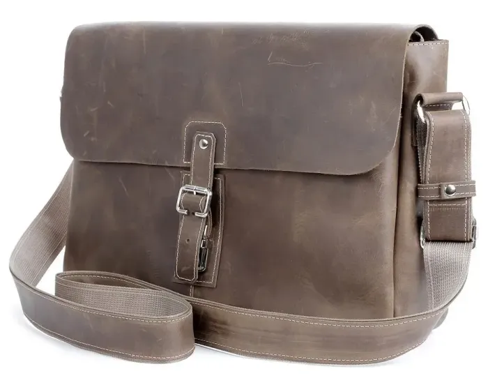 Сумка SHVIGEL 00980 із натуральної вінтажної шкіри Коричнева