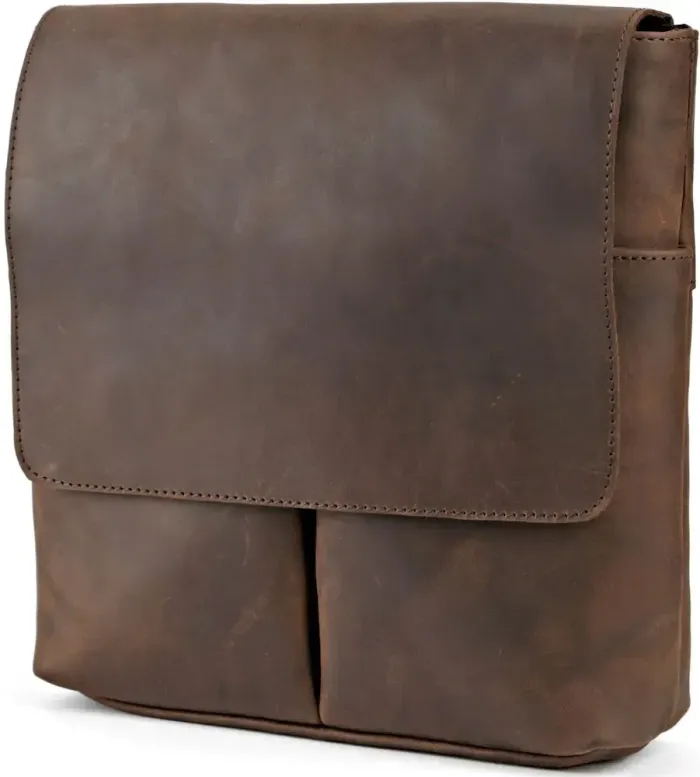 Сумка SHVIGEL 00998 із вінтажної шкіри Коричнева