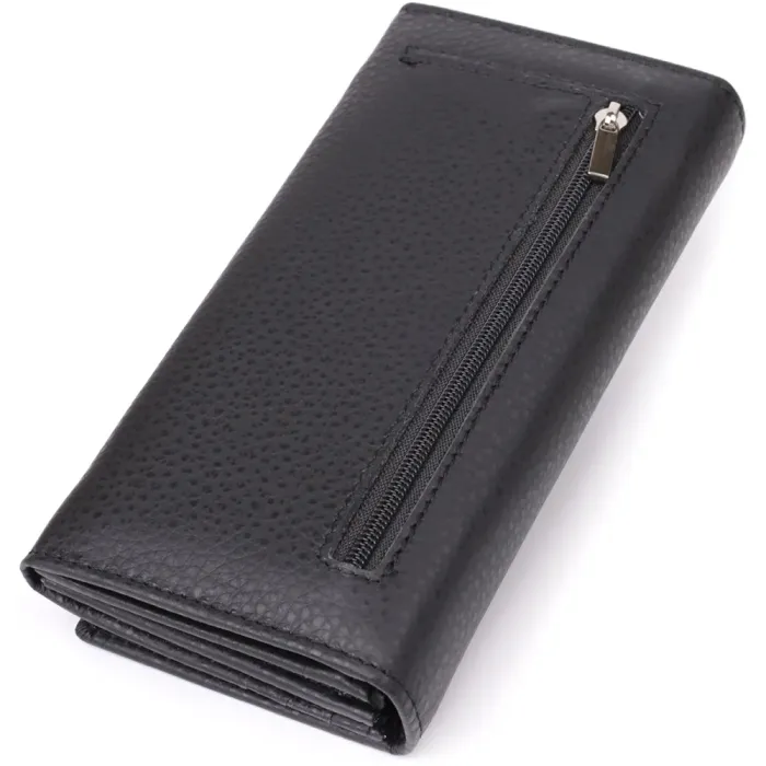 Жіночий вертикальний гаманець із натуральної шкіри ST Leather 23084 Чорний