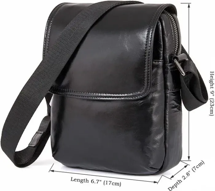 Сумка чоловіча Vintage 14470 шкіряна Чорна