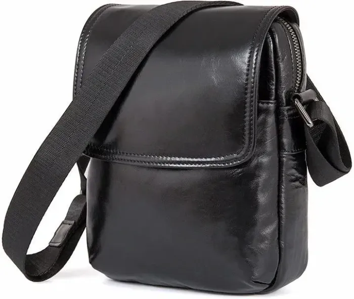 Сумка чоловіча Vintage 14470 шкіряна Чорна