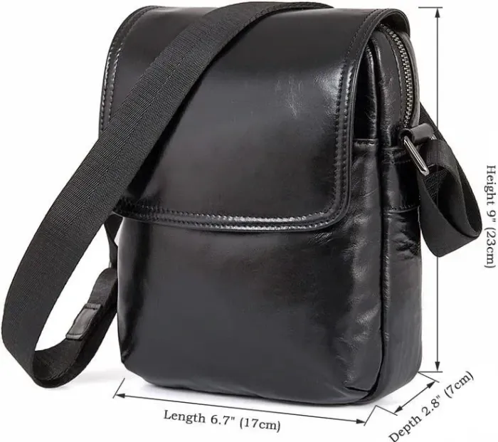 Сумка чоловіча Vintage 14470 шкіряна Чорна