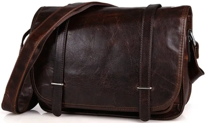 Сумка чоловіча Vintage 14476 шкіряна Коричнева