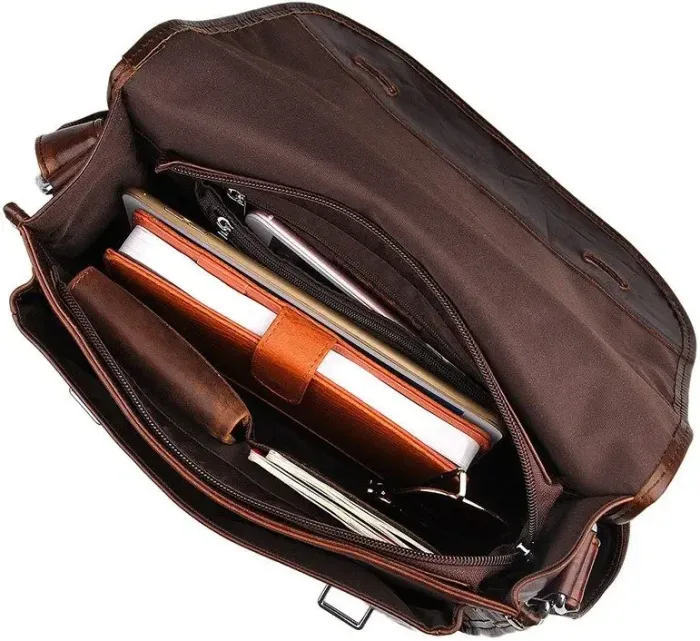 Сумка чоловіча Vintage 14476 шкіряна Коричнева