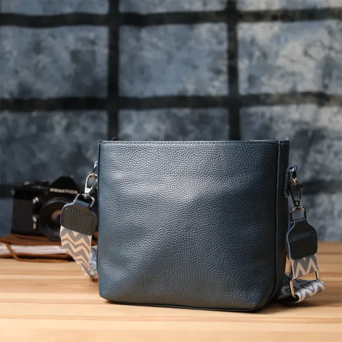 Повсякденна сумка жіноча на плече з натуральної шкіри Vintage 22911 Блакитний