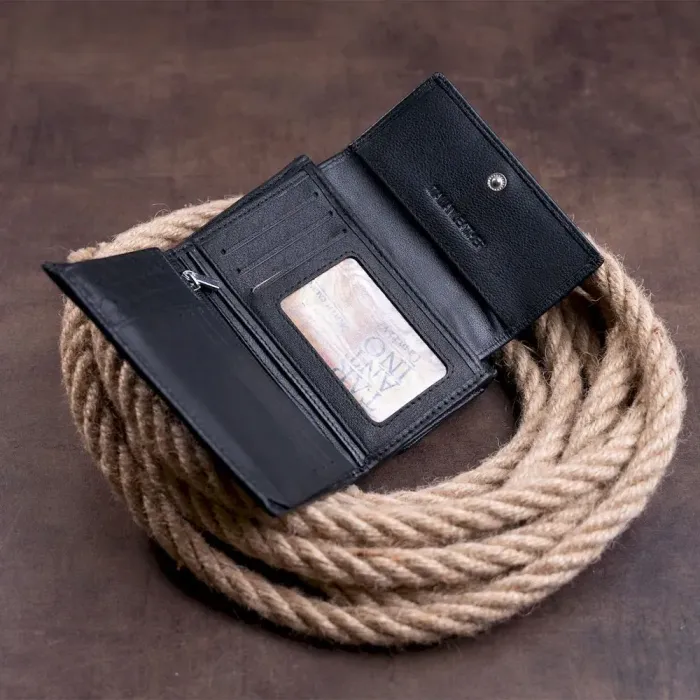 Кошелек горизонтальный женский из двух частей ST Leather 19369 Черный