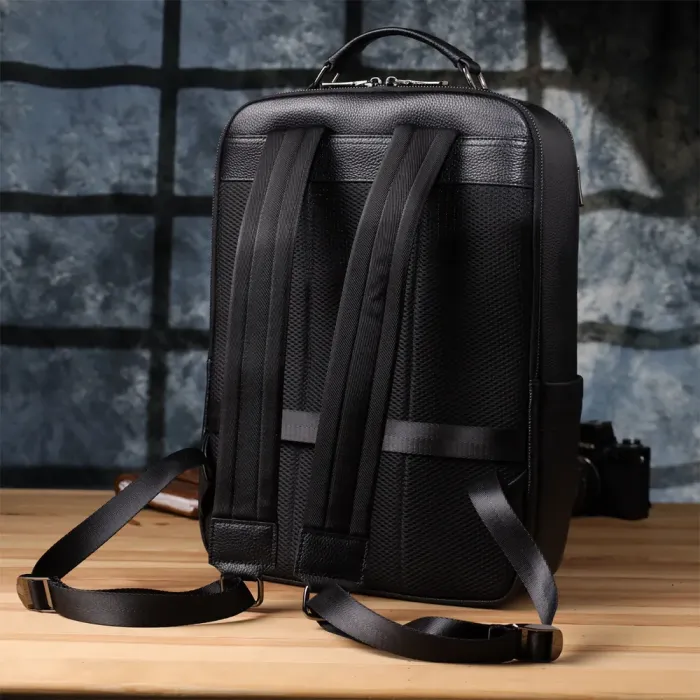 Багатофункціональний рюкзак для чоловіків з натуральної шкіри Vintage 23044 Чорний