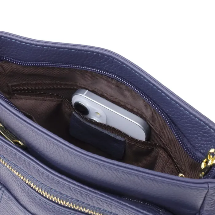 Вертикальна сумка жіноча з натуральної шкіри 15121 Vintage Синій