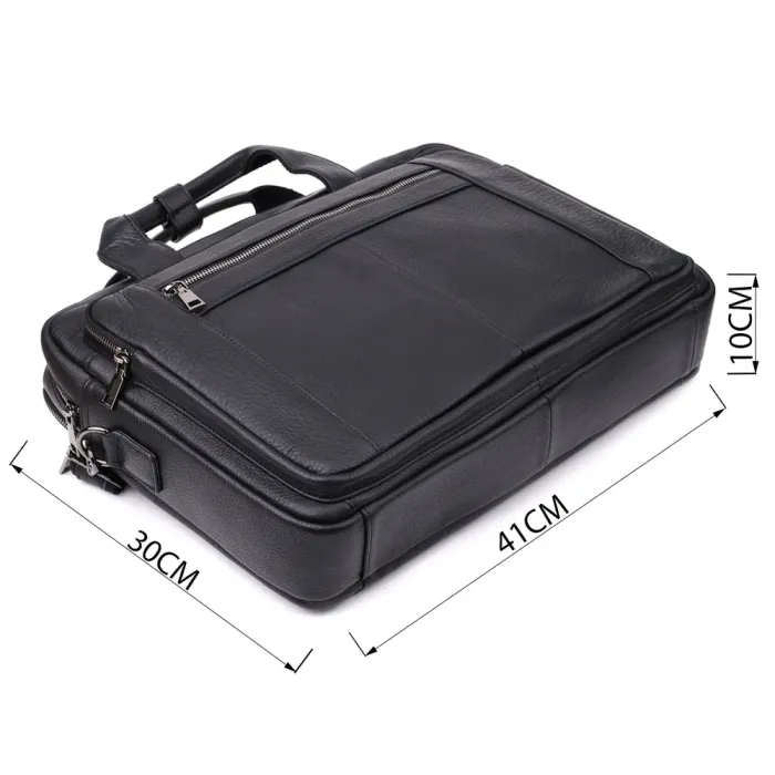 Зручний портфель для чоловіків з натуральної шкіри Vintage 23042 Чорний