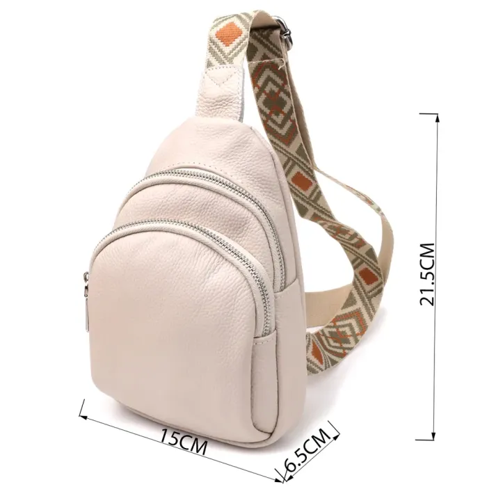 Сумка-слінг із натуральної шкіри для жінок Vintage 22936 Білий