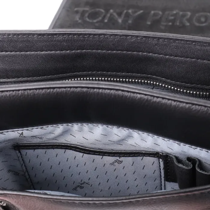 Чоловіча сумка через плече з м'якої натуральної шкіри Tony Perotti 20845_1 (9207-24 nero) Чорний