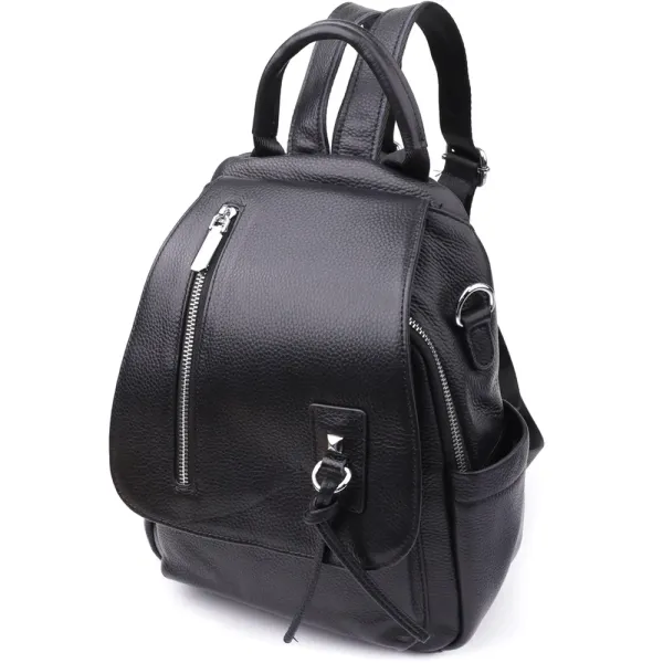 Класичний жіночий рюкзак з натуральної шкіри Vintage 23061 Чорний