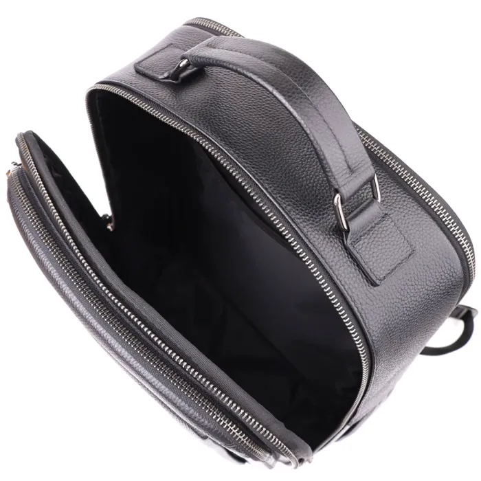 Багатофункціональний рюкзак для чоловіків з натуральної шкіри Vintage 23044 Чорний