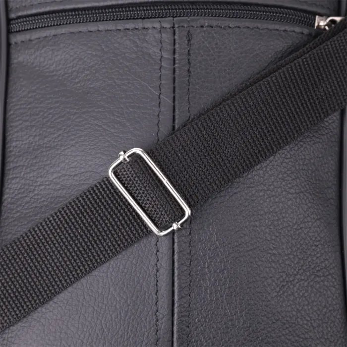 Містка чоловіча вертикальна сумка з натуральної шкіри Vintage 15111 Чорний