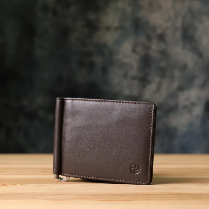 Стильний затискач для грошей з м'якої натуральної шкіри Tony Perotti 20847_1 (5000 moro) Коричневий